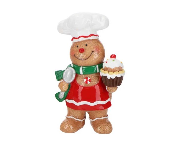 Figurine pain d’épices cuisinier cupcake H18 cm