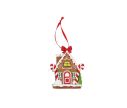 Voir la slide Suspension de Noël en forme de maison pain d’épices avec nœud rouge, porte rouge