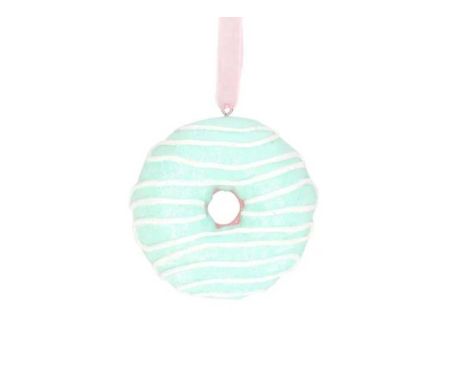 Suspension donut bleu pastel D 8cm