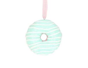 Suspension donut bleu pastel D 8cm