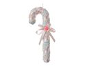 Voir la slide Suspension Noël sucre d'orge recouvert micro-perles multicolores pastel rayures roses satinées H26cm