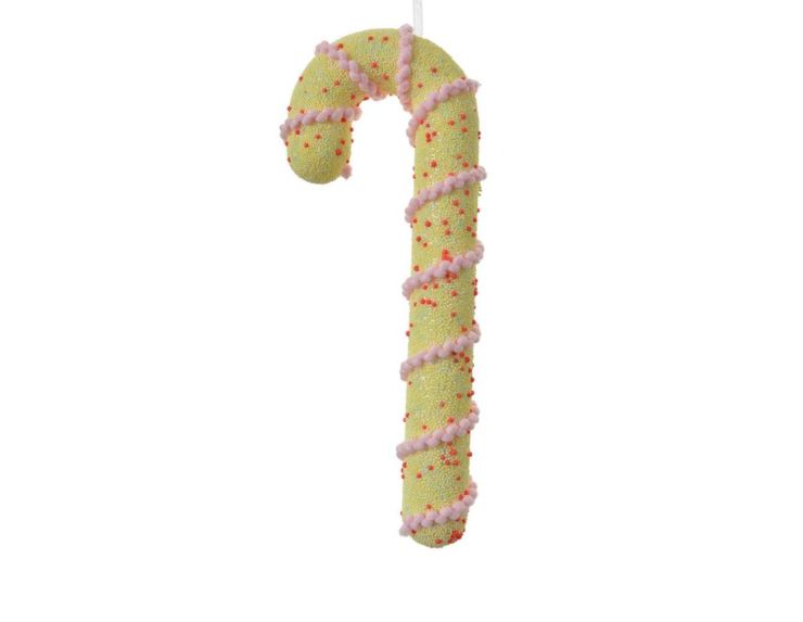 Suspension sucre d'orge jaune H 26cm
