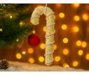 Voir la slide Suspension Noël sucre d'orge jaune recouvert micro-perles éclats orange rouge spirale pompons roses H26cm