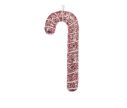 Voir la slide Suspension Noël sucre d'orge entièrement recouvert paillettes roses scintillantes spirale ficelle blanche torsadée H17cm