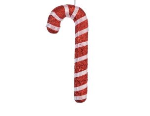 Suspension sucre d’orge rouge paillettes H 17cm