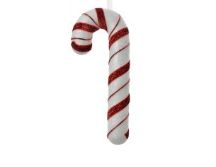 Suspension sucre d’orge blanc rouge H 20cm