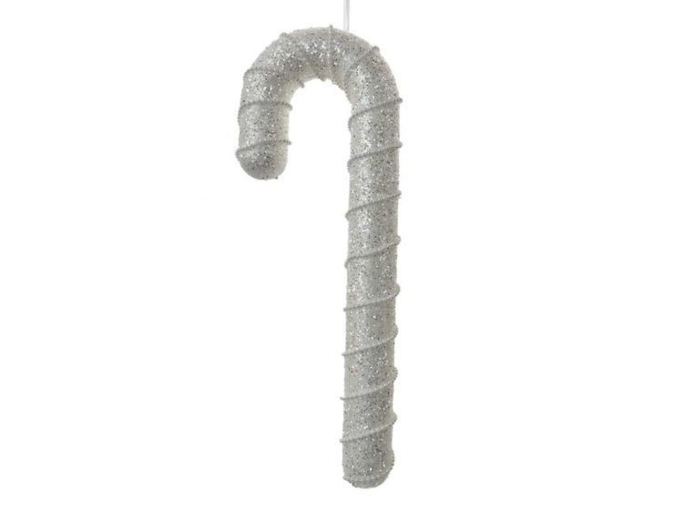 Suspension sucre d’orge blanc pailleté H33cm