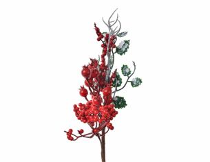 Branche décorative baies rouges H 34cm
