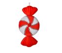 Voir la slide Suspension en forme de bonbon rouge et blanc. Hauteur 25 cm. En tissu doux avec détails cousus. À suspendre dans le sapin.