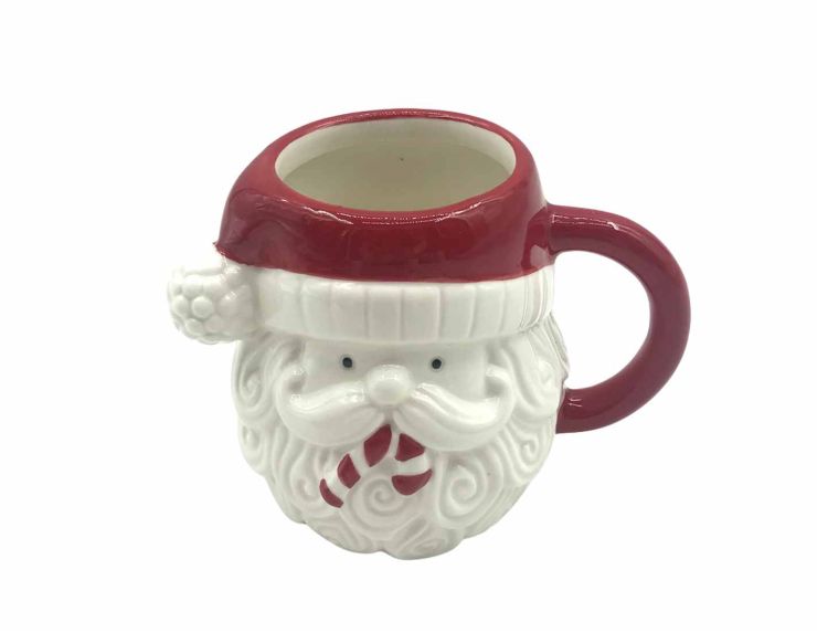 Mug visage Père Noël bonnet H 15cm