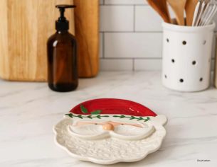 Plat visage du Père Noël H 29cm