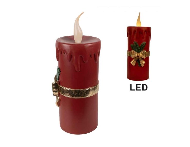 Bougie rouge vintage Led H44cm