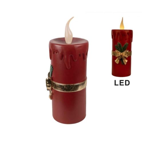 Bougie rouge vintage Led H44cm