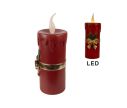 Voir la slide Grande bougie rouge vintage LED effet cire fondue ruban doré détails relief flamme scintillante H44cm - Lilosquare