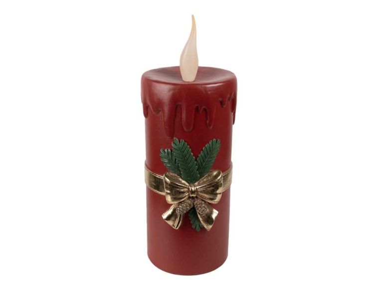 Bougie rouge vintage Led H44cm