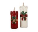 See slide Bougie rouge vintage Led H44cm