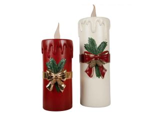 Bougie blanche vintage Led H 56cm