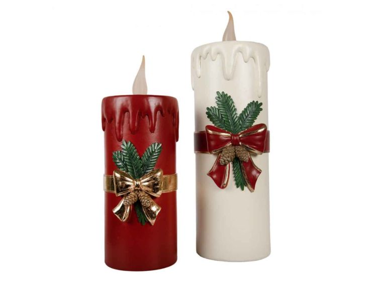 Bougie blanche vintage Led H 56cm