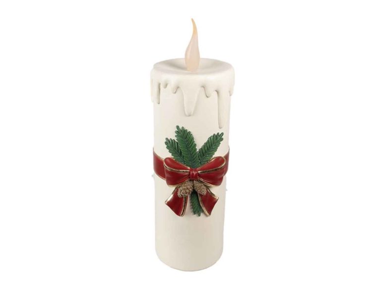 Bougie blanche vintage Led H 56cm