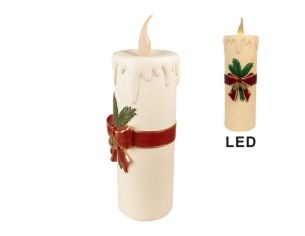 Bougie blanche vintage Led H 56cm