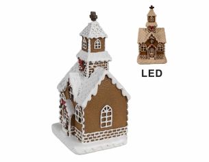 Maison décorative pain d'épices LED H 15cm