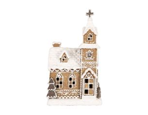 Chapelle en pain d’épices LED H23 cm