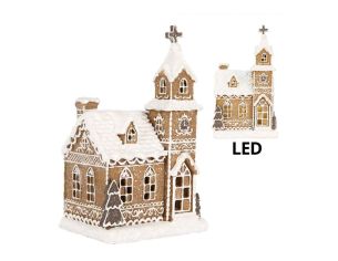 Chapelle en pain d’épices LED H23 cm