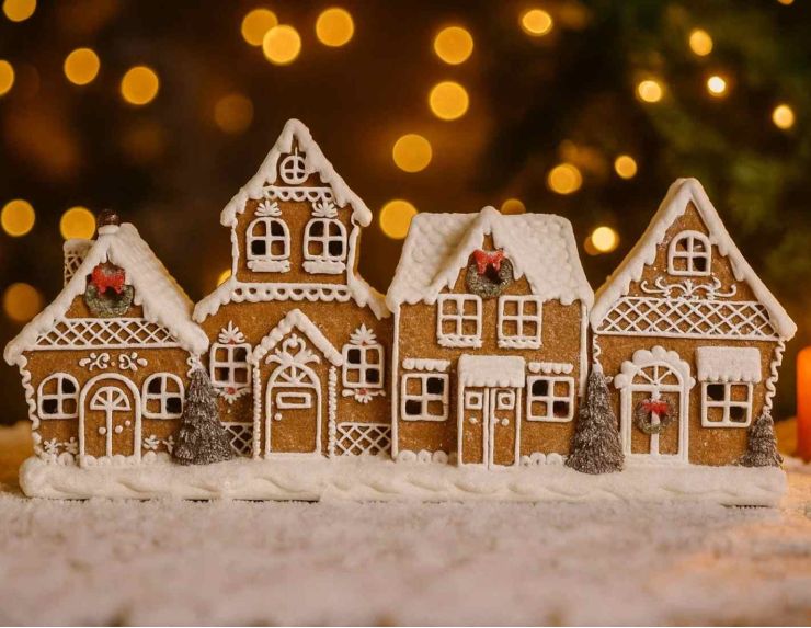 Décoration village pain d’épices Led H 25cm