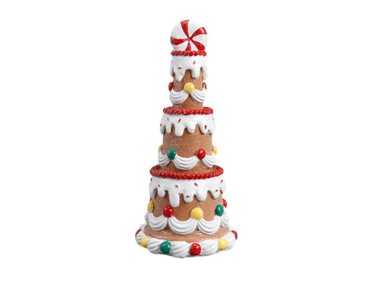 Décoration gâteau pain d’épices coloré H 22 cm