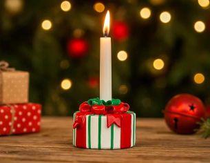 Bougeoir cadeau rouge et...