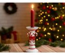 Voir la slide Bougeoir de Noël en résine blanc deux cannes sucre d'orge rayées rouge blanc nœud rouge H18cm - Lilosquare