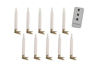 10 bougies LED à pince pour sapin H 14cm