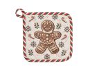 Voir la slide Manique de Noël motif pain d'épices et liseré candy cane, 100% coton, 20x20cm