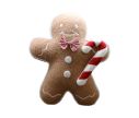 Voir la slide Coussin Noël bouclette bonhomme pain d'épices beige nœud vichy rose sucre d'orge rouge blanc H48cm - Lilosquare