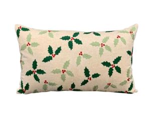 Coussin de Noël décor houx...