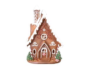 Maison sucrerie pain d'épices LED H 15cm