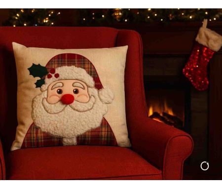 Coussin cottage Père Noël 45 x 45 cm