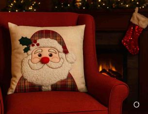 Coussin cottage Père Noël 45 x 45 cm