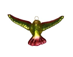 Suspension colibri vert rouge H 7cm