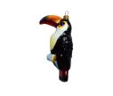 Voir la slide Suspension Noël verre soufflé toucan corps noir brillant bec large orangé bleu gorge H14cm