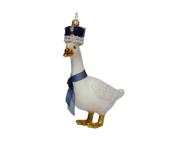 Suspension de Noël oie royale H13 cm