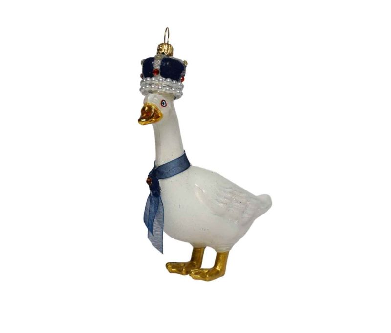Suspension de Noël oie royale H13 cm