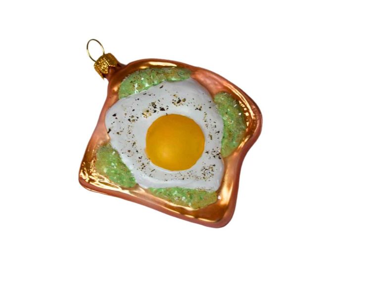 Suspension toast oeuf verre soufflé H 9cm