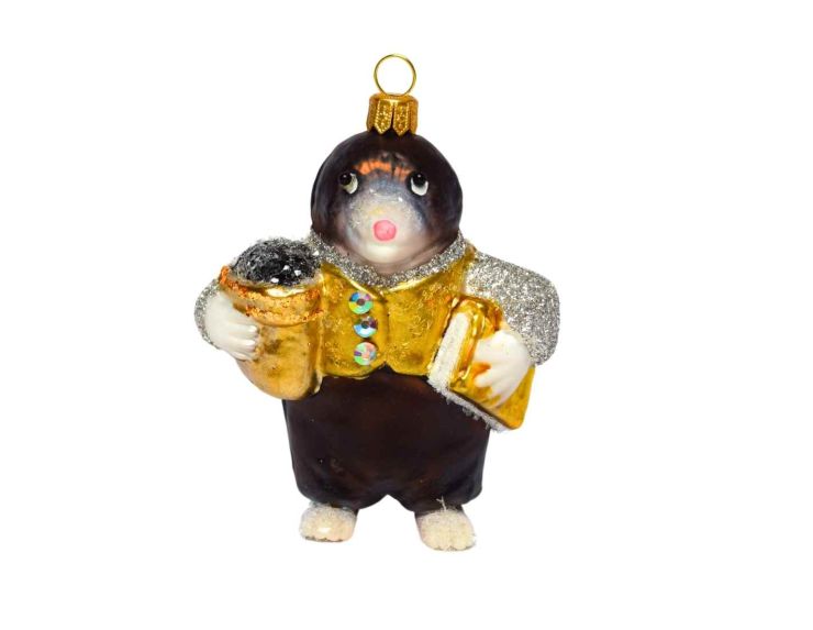 Suspension de Noël René la taupe  H10cm