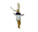 See slide Suspension lapin blanc doré H 14cm