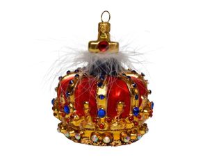 Suspension couronne rouge royale H 11cm