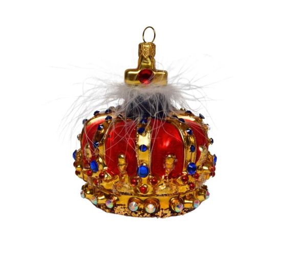 Suspension couronne rouge royale H 11cm