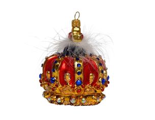 Suspension couronne rouge royale H 11cm