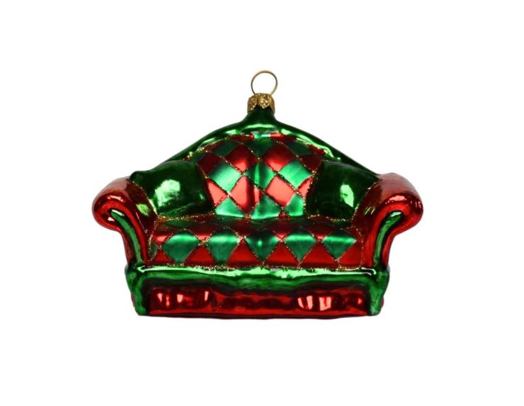 Suspensions de Noël fauteuil tartan H 8cm