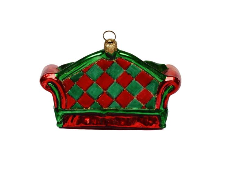 Suspensions de Noël fauteuil tartan H 8cm